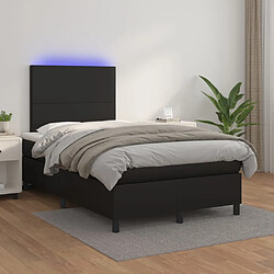 vidaXL Sommier à lattes de lit avec matelas et LED Noir 120x200 cm