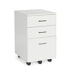 Webmarketpoint Commode de bureau en MDF avec trois tiroirs Frêne Blanc NADIR 40x44x h65 cm