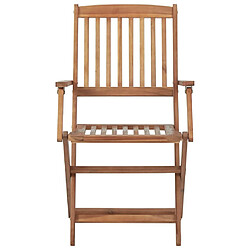 Maison Chic Lot de 6 Chaises pliables d'extérieur avec coussins | chaises de jardin | Fauteuil Relax Bois d'acacia -GKD61742 pas cher