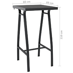 Acheter vidaXL Table de bar de jardin Noir 60x60x110 cm Verre trempé