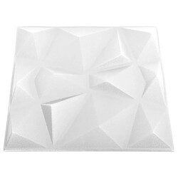 Acheter vidaXL Panneaux muraux 3D 24 pcs 50x50 cm Blanc diamant 6 m²