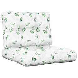 Maison Chic Lot de 2 Coussins Confort,Coussins de palette motif de feuilles tissu -GKD30868