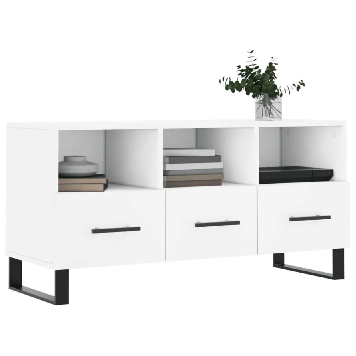 Avis Maison Chic Meuble TV scandinave - Banc TV pour salon blanc 102x36x50 cm bois d'ingénierie -MN78547