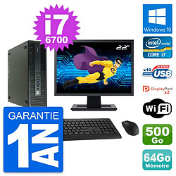 PC HP 600 G2 SFF Ecran 22" Core i7-6700 RAM 64Go Disque 500Go Windows 10 Wifi · Occasion 