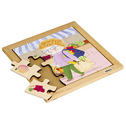 Educo Puzzle en Bois - Mon sac à provisions - Fruit - jeu Montessori 