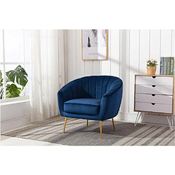 Vente-Unique Fauteuil cabriolet en velours PABLITO - Bleu roi 