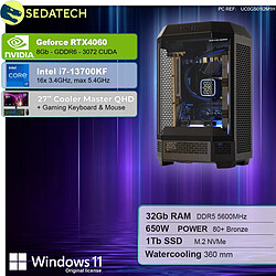 Sedatech Pack PC Gamer Pro V360 • Intel i7-13700KF • RTX4060 • 32Go DDR5 • 1To SSD M.2 • Windows 11 • Moniteur 27"