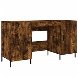 Maison Chic Bureau,Table de travail,bureau de travail pour chambre chêne fumé 140x50x75 cm bois d'ingénierie -GKD13572