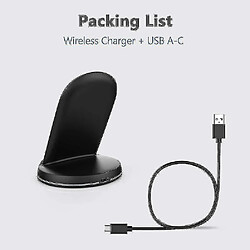 Universal Chargeur sans fil 10W max stand de charge sans fil, compatible avec iPhone 12/12 Pro / SE 2020/11 Pro Max / XS Max / XR, Galaxy S21 / S20 / Note 20 Ultrablack