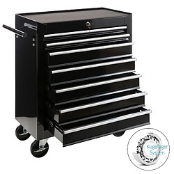 AREBOS Servante Caisse à Outils D’Atelier 7 Tiroirs Tools Chest Chariot Noir 