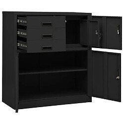 vidaXL Armoire de bureau et jardinière Anthracite 90x40x125 cm Acier pas cher