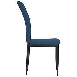 Maison Chic Lot de 4 Chaises à manger,Chaise pour cuisine Bleu Velours -MN32176 pas cher