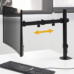 (1 Unite) Support ecran pc 13 à 32 pouces pour table, inclinaison et rotatif à 360°, jusqu'à 8 kg, MAX VESA 75x75mm-100x100mm, acier, noir. 