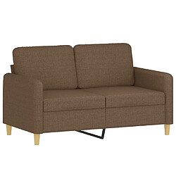 Avis vidaXL Canapé 2 places avec oreillers décoratifs marron 120 cm tissu