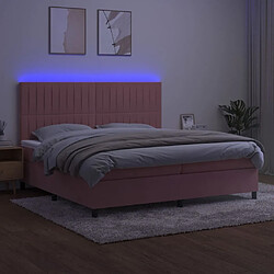 Acheter Sommier à lattes,Cadre à lattes de lit pour Adulte matelas et LED Rose 200x200 cm Velours -MN82937