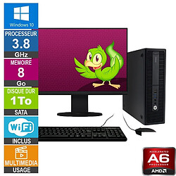 HP 705 G3 SFF A6-8570 3.80GHz 8Go/1To Wifi W10 + Ecran 22 - Reconditionné