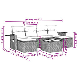 Avis vidaXL Salon de jardin avec coussins 7 pcs gris résine tressée