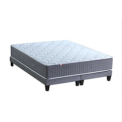 Idliterie Ensemble Matelas Ressort 7 zones H.30cm + Sommier Fabriqué en France MAX