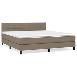 Maison Chic Lit adulte- Lit + matelas,Sommier à lattes de lit avec matelas Taupe 180x200 cm Tissu -GKD66784