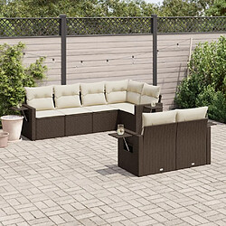 Maison Chic Salon de jardin avec coussins 7 pcs, Ensemble Tables et chaises de jardin, marron résine tressée -GKD314136