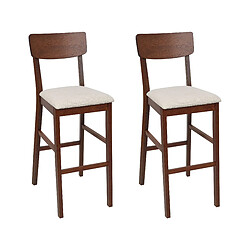 Beliani Tabouret de bar Set de 2 Bois foncé AMBLER