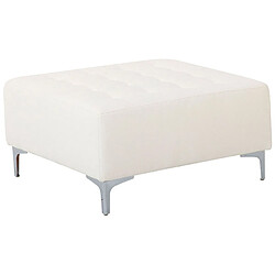 Beliani Pouf Ottoman en cuir PU blanc ABERDEEN