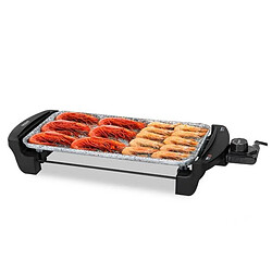 Totalcadeau Grill avec plaque anti adhérente 1600W - Plancha Convient aux lave-vaisselles pas cher