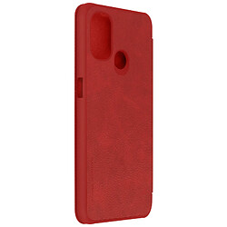 Housse OnePlus Nord N100 Étui Folio Porte-carte Cuir Véritable Qin Nillkin rouge