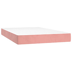 Acheter vidaXL Sommier à lattes de lit avec matelas Rose 120x200 cm Velours