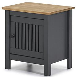 Avis Pegane Table de chevet, table de nuit en bois de pin massif décor ciré gris anthracite - Longueur 46 x Profondeur 35 x Hauteur 49.5 cm