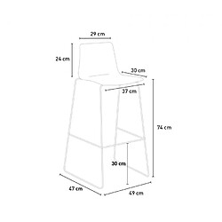 Tabouret de bar de cuisine Grand Soleil 74 cm design Imola Slitta, Couleur: Noir pas cher