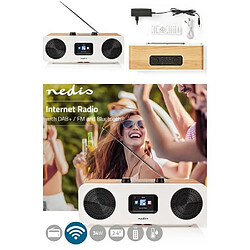 NEDIS Radio Wi-Fi internet Bluetooth® DAB+ FM Internet 2.4 " Écran couleur 34 W Télécommandée Réveil 