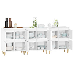 Maison Chic Ensemble de 3 Buffets,commode,console pour rangement blanc 60x35x70 cm bois d'ingénierie -MN95783 pas cher