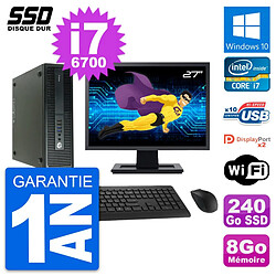 PC HP 600 G2 SFF Ecran 27" Intel Core i7-6700 RAM 8Go SSD 240Go Windows 10 Wifi · Occasion 