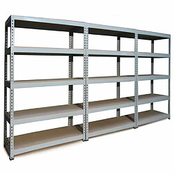 Monstershop Rayonnage Q-Rax en Acier Sans Boulons Gris - 120cm x 182,5cm x 50cm Monster Racking - Rayonnage Q-Rax en Acier Sans Boulons Gris 120cm x 182,5cm x 50cm