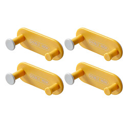 4pcs Crochets Muraux Auto-adhésifs Clés Cintres Crochet Bureau Couloir Crochet Jaune