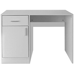 Avis Helloshop26 Bureau table meuble travail informatique avec tiroir et placard 100 cm blanc 0502060