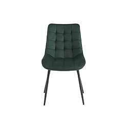 Avis Vente-Unique Lot de 6 chaises matelassées - Velours et métal noir - Vert - OLLUA