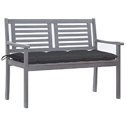 Maison Chic Banc de jardin 2 places | Banquette de jardin | Chaise Relax avec coussin 120 cm Gris Eucalyptus -MN49325