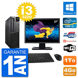 PC Lenovo M92p SFF Ecran 27" Intel i3-3220 RAM 4Go Disque 1To Windows 10 Wifi · Occasion 