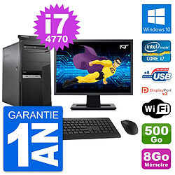 PC Tour Lenovo M83 Ecran 19" Intel i7-4770 RAM 8Go Disque 500Go Windows 10 Wifi · Occasion 