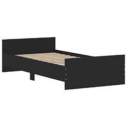 Avis Maison Chic Lit adulte - Lit simple Cadre de lit,Structure du lit Contemporain noir 90x190 cm bois d'ingénierie -MN71691