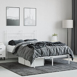 Avis Maison Chic Lit adulte - Cadre de lit métal avec tête de lit pour chambre blanc 120x190 cm -MN70653