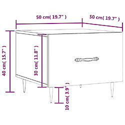 vidaXL Tables basses 2 pcs chêne marron 50x50x40 cm bois d'ingénierie pas cher