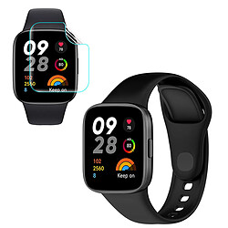 Bracelet SmoothSilicone Kit + Film d'hydrogel Phonecare pour Xiaomi Redmi Watch 3 - le noir 