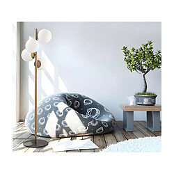 Vente-Unique Lampadaire en métal et verre 4 globes - H. 130 cm - Doré et blanc - FAZE