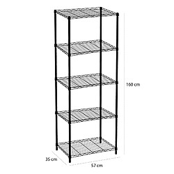 Acheter Catter House Étagère de Rangement à 5 Niveaux Aéré CATTERHOUSE Klaus 160 - 57x35x160 cm Charge Lourde 175 Kg Cadre en Acier Noir