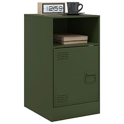 Avis vidaXL Table de chevet vert olive 34,5x39x62 cm acier