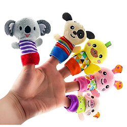 Universal 5pcs parents de doigts parent-enfant, bébé réconfortant des jouets en peluche