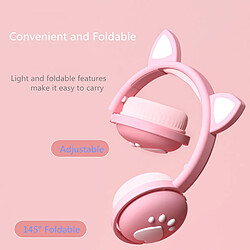 Acheter Universal Casque Bluetooth lumineux mignon LED chat oreille griffe fille cadeau casque enfant sans fil hifi basse stéréo 3,5 mm prise micro |